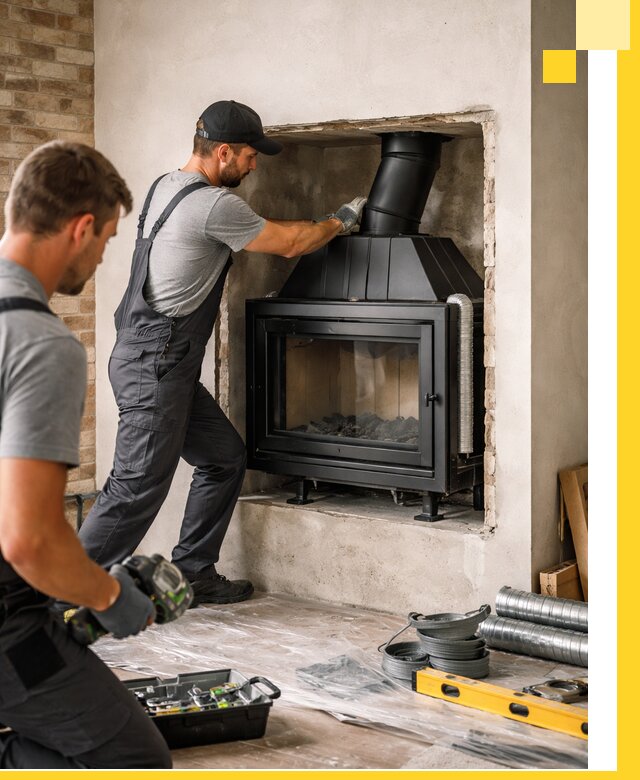 Установка каминных топок в Нововоронеже: монтаж, подключение