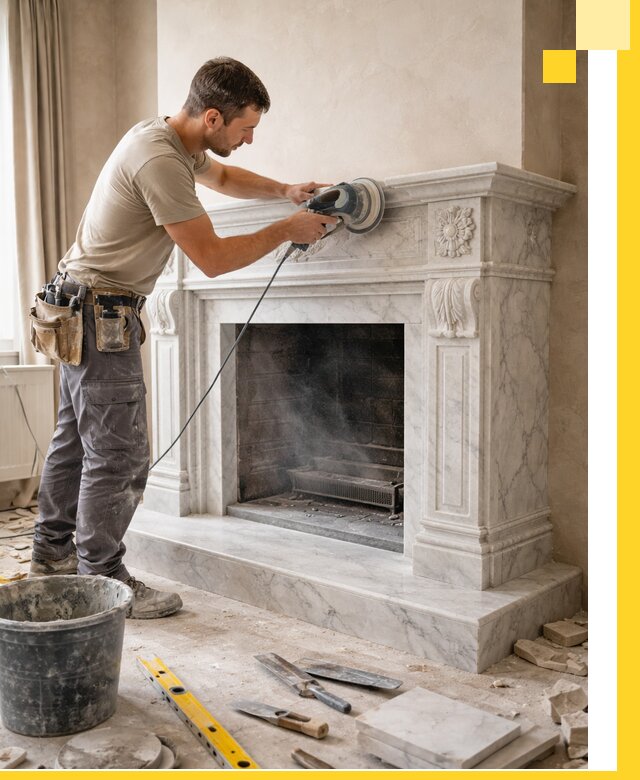 Изготовление и установка мраморных каминов в Нововоронеже под ключ