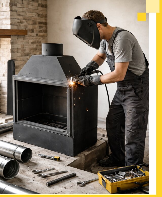 Продажа и установка металлических каминов в Нововоронеже под ключ