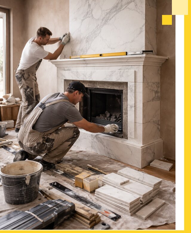 Отделка каминов в Нововоронеже качественные облицовочные работы