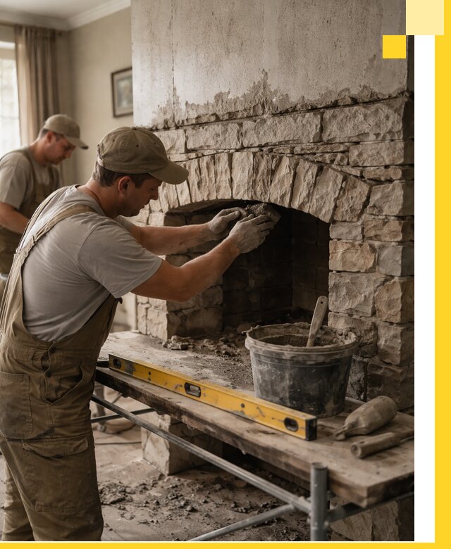 Изготовление каминов под ключ в Нововоронеже, монтаж и отделка