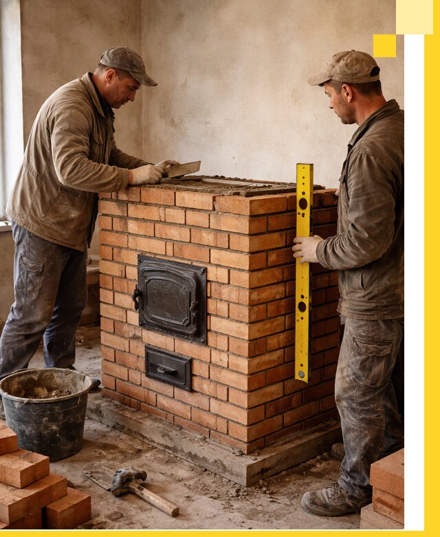 Отопительные печи под ключ в Нововоронеже, установка и сборка