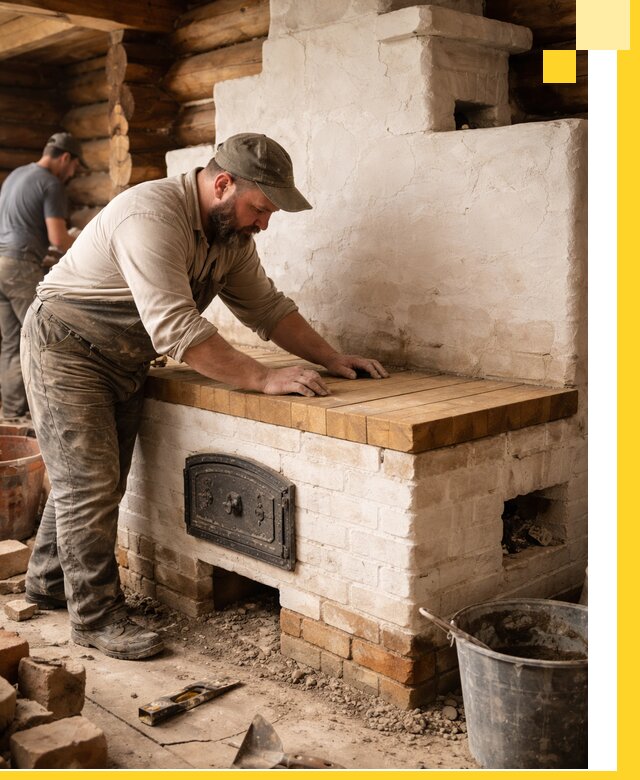 Проектирование и установка русской печи с лежанкой в Нововоронеже