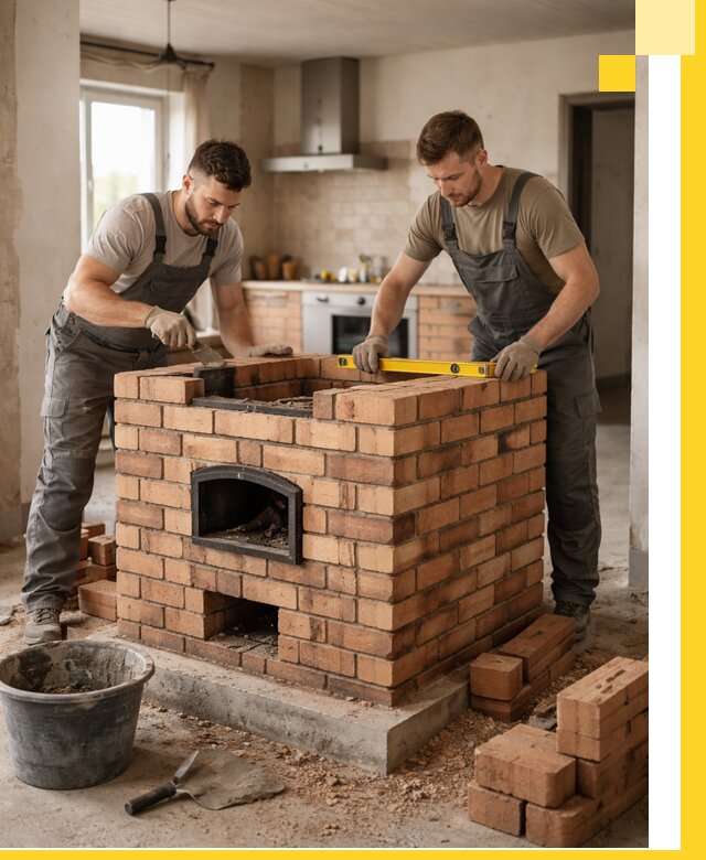 Установка и монтаж печей в частном доме в Нововоронеже под ключ