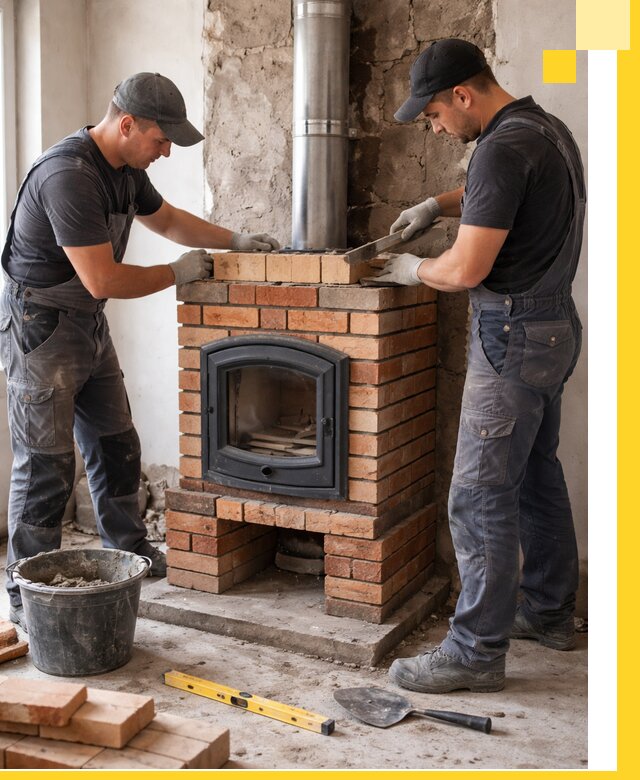 Монтаж печи камина под ключ в Нововоронеже с гарантией и пусконаладкой