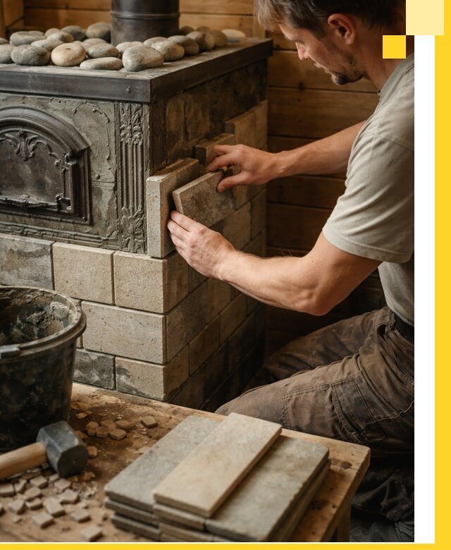 Облицовка банных печей в Нововоронеже профессиональная отделка