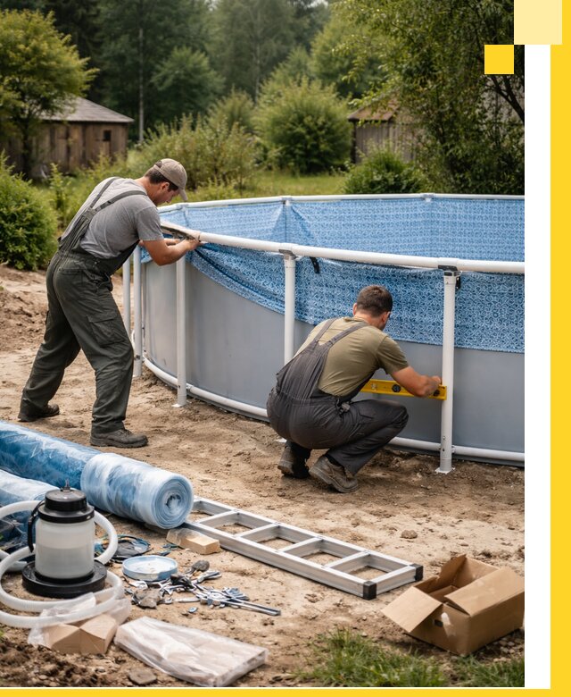 Установка и монтаж каркасных бассейнов в Нововоронеже под ключ