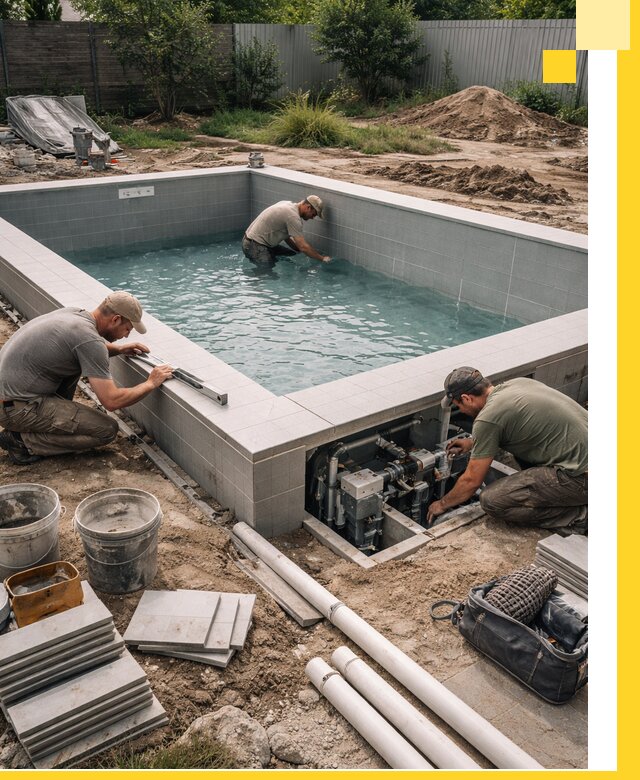 Строительство и монтаж бассейнов для дачи под ключ в Нововоронеже