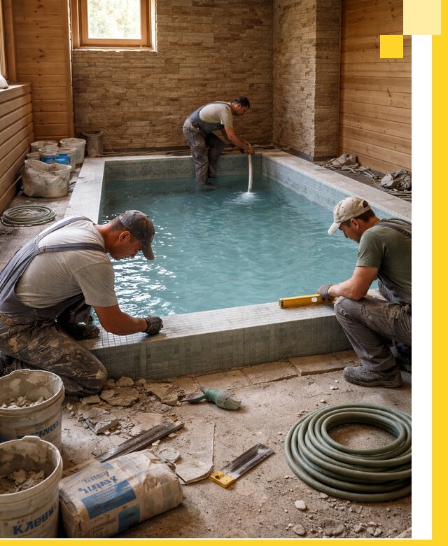 Проектирование и строительство бассейнов для бани в Нововоронеже