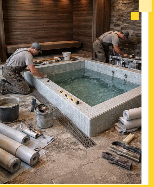 Установка и строительство бассейнов для сауны в Нововоронеже