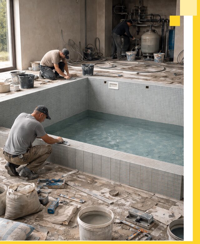 Строительство и монтаж бассейнов в помещении в Нововоронеже