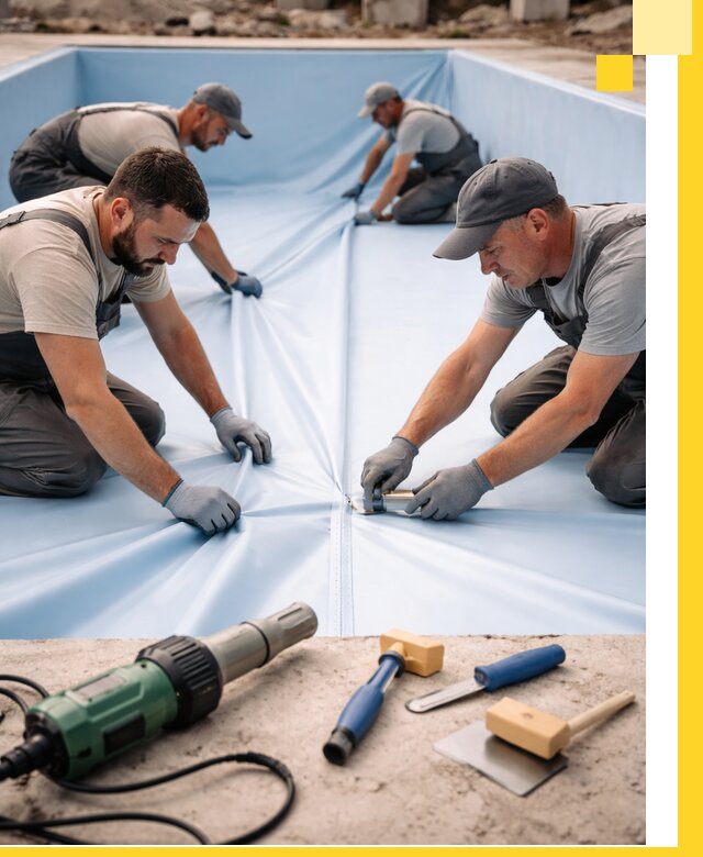 ПВХ пленка для бассейнов с монтажом и гарантией в Нововоронеже