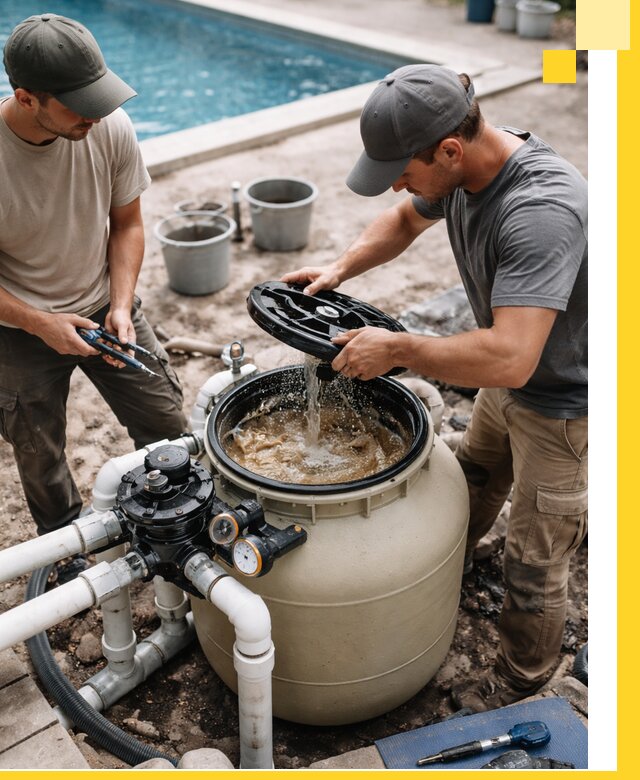Установка и обслуживание песочных фильтров для бассейнов в Нововоронеже