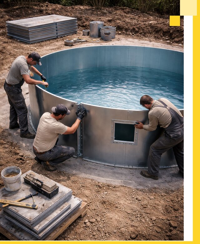 Круглые бассейны под ключ в Нововоронеже проектирование и монтаж