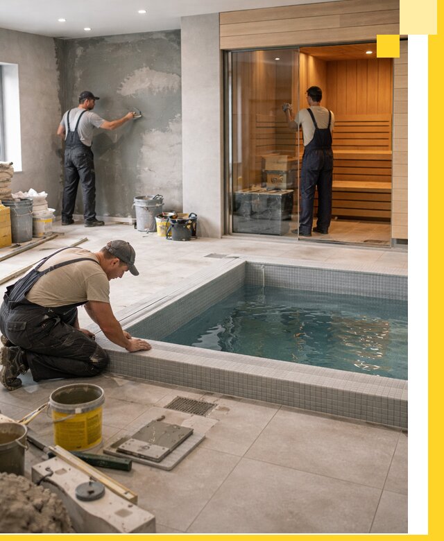 Проектирование и строительство сауны с бассейном в Нововоронеже