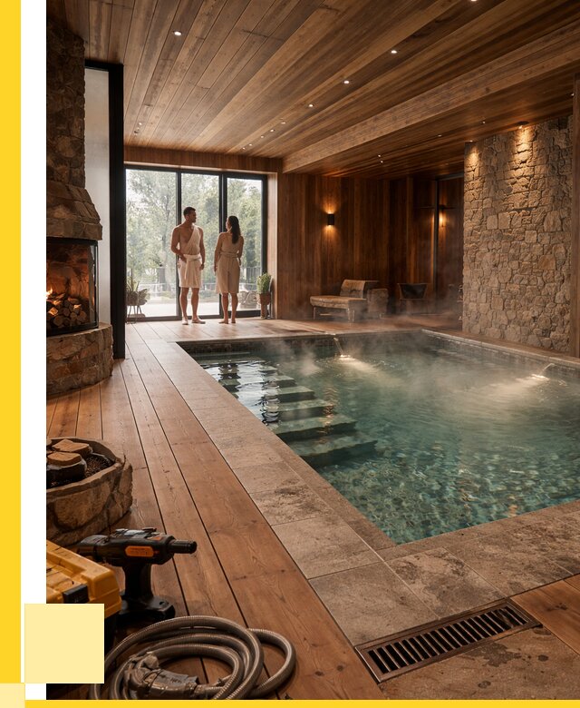 Проекты бань с бассейном под ключ в Нововоронеже от 75900 р., ЭриданНвв