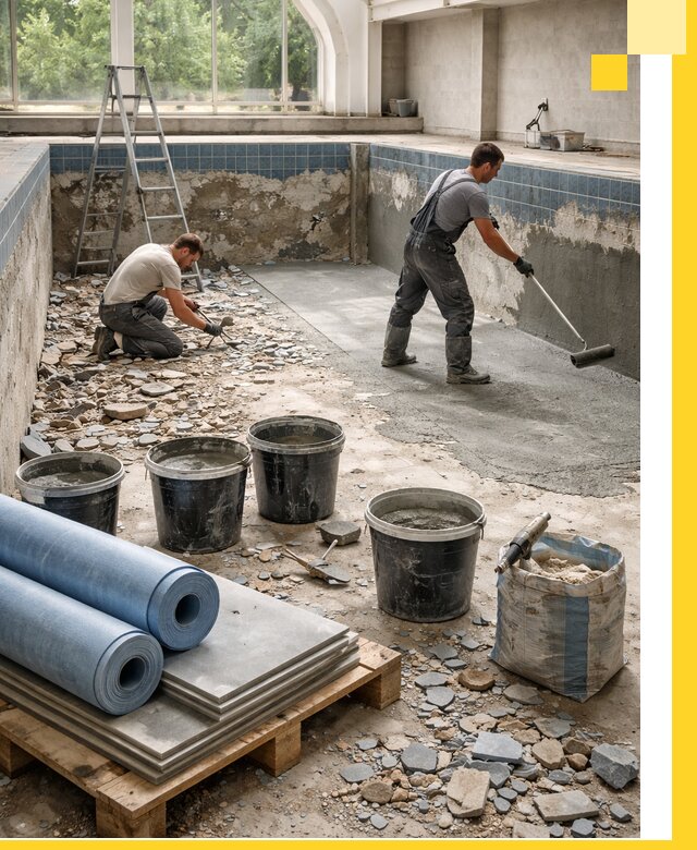 Реконструкция бассейнов в Нововоронеже: ремонт, гидроизоляция