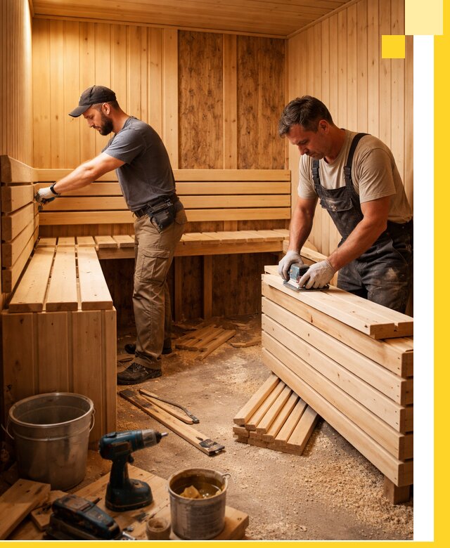 Профессиональный комплексный ремонт саун под ключ в Нововоронеже
