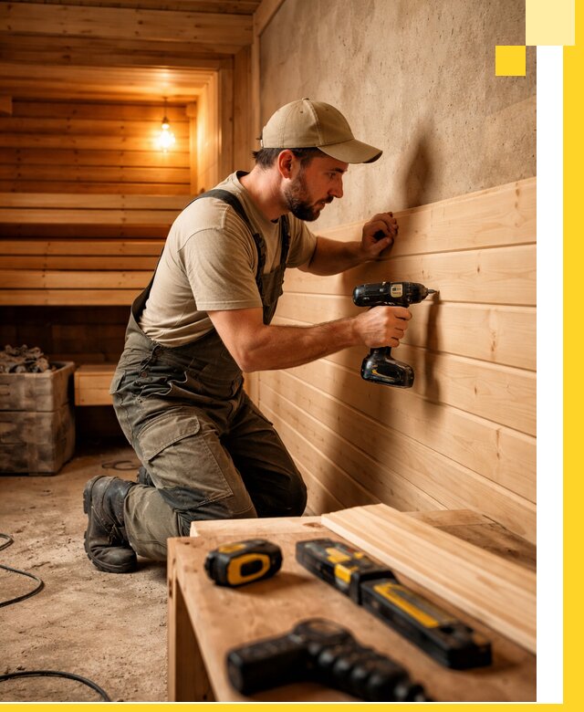 Профессиональная внутренняя отделка бани в Нововоронеже под ключ