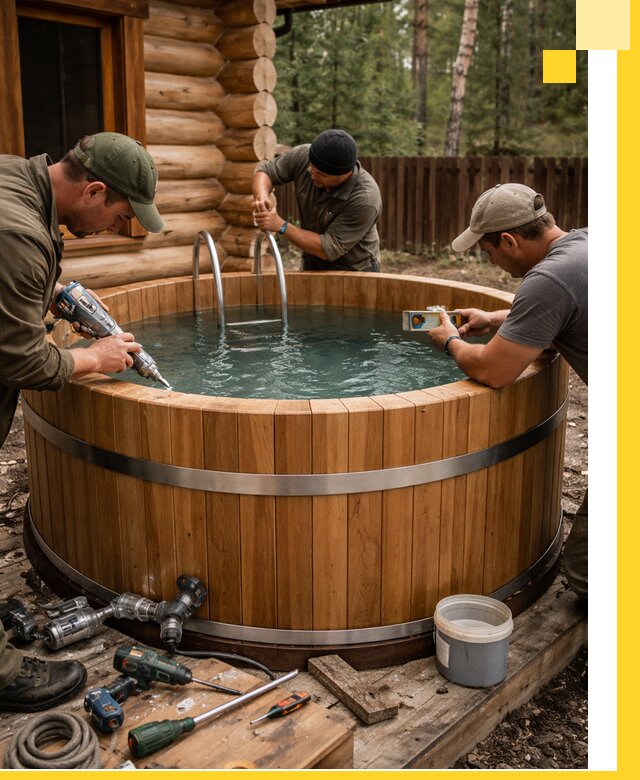 Строительство бань с купелью под ключ и отделкой в Нововоронеже