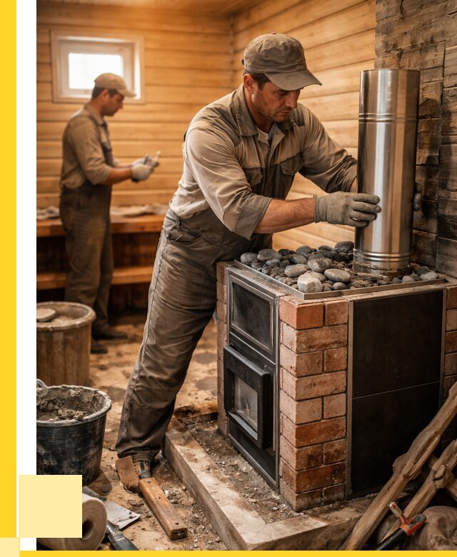 Монтаж печи в бане под ключ в Нововоронеже от 20240 р. | ЭриданНвв