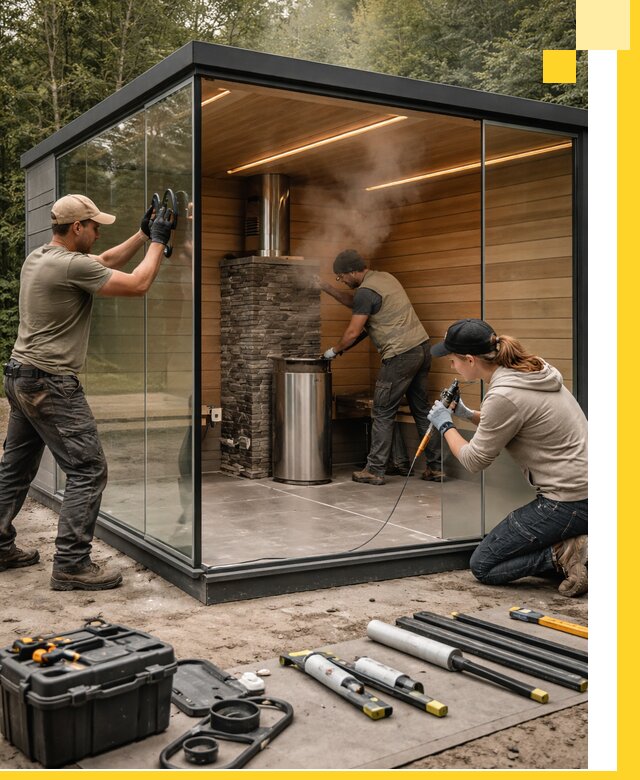 Проектирование и строительство стеклянных бань в Нововоронеже