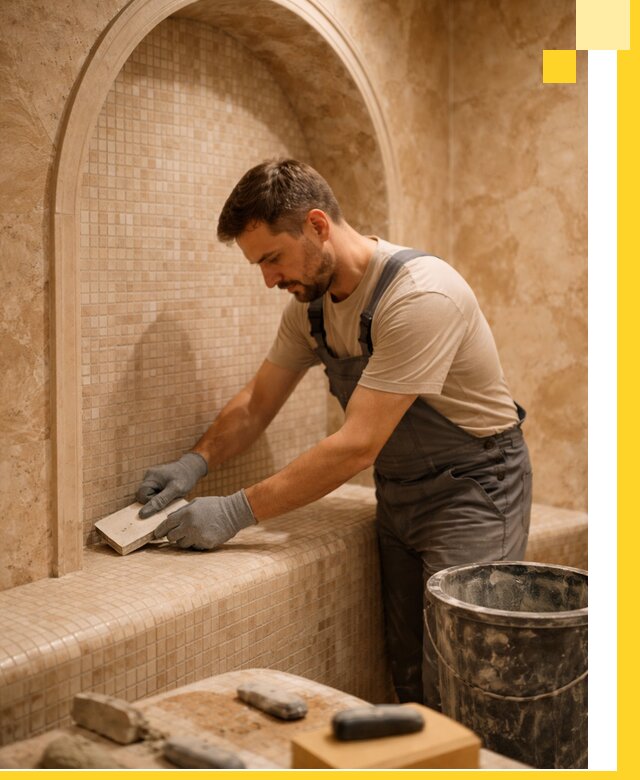 Профессиональная отделка хамамов с мозаикой под ключ в Нововоронеже